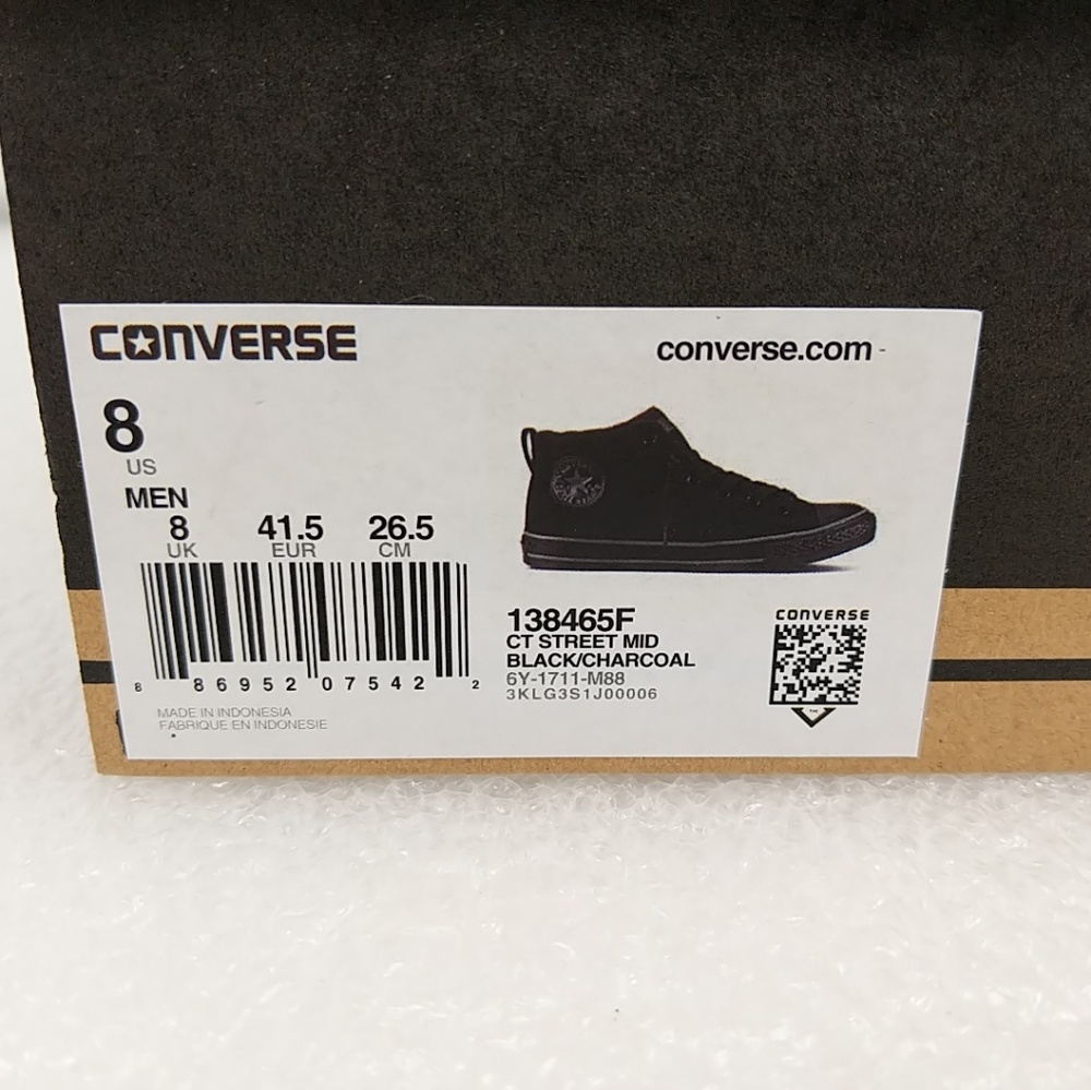 Converse Chuck Taylor Street Ox Mid Black 138465F - Picture 8 of 8